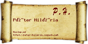 Péter Hilária névjegykártya